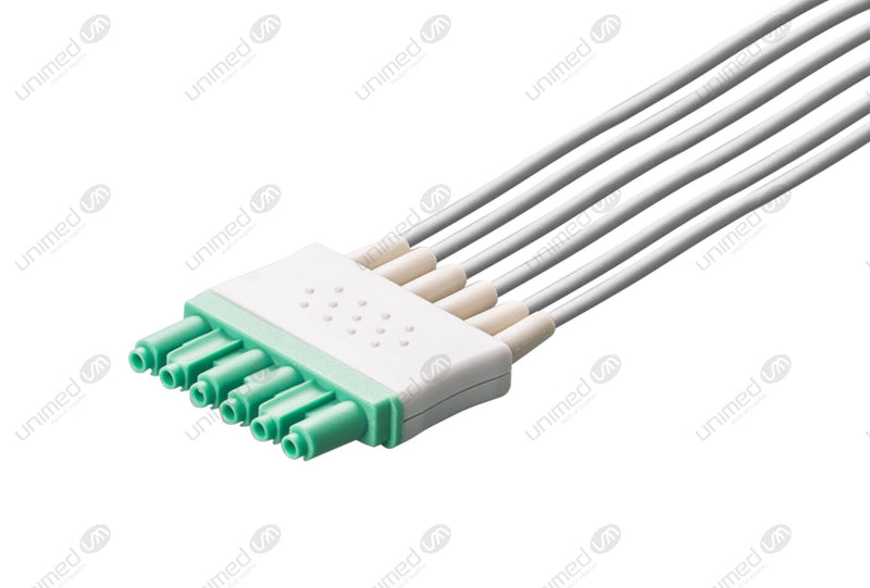 Drager Compatible Reusable ECG Lead Wire - AHA - 6 Leads Grabber