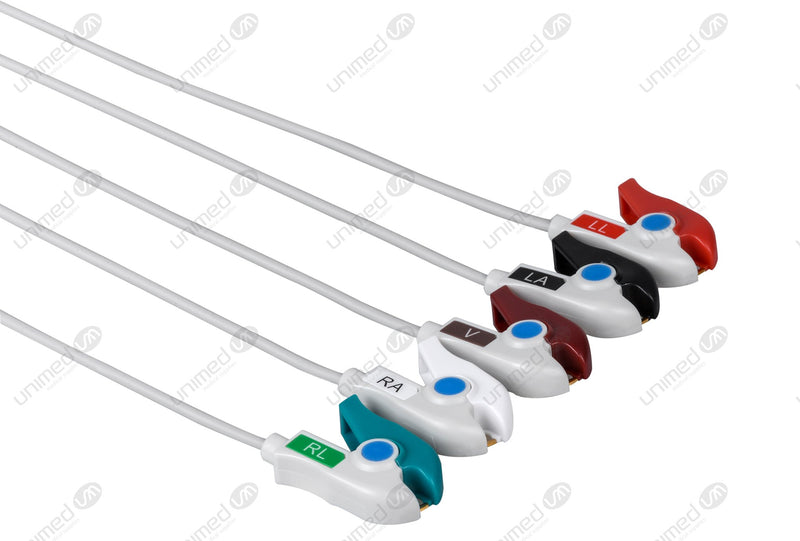 Datascope Compatible Reusable ECG Lead Wire - AHA - 5 Leads Grabber