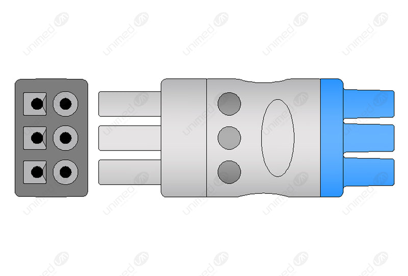 Datex Compatible Reusable ECG Lead Wire - AHA - 3 Leads Grabber