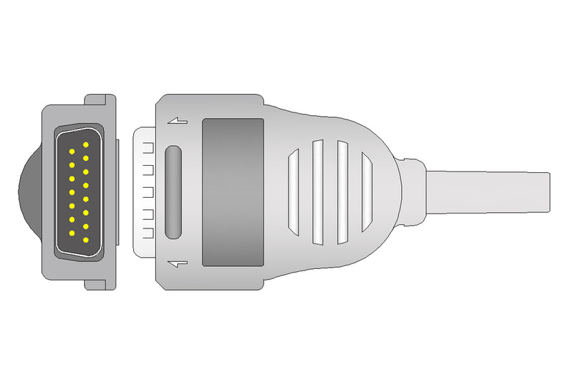 Burdick Compatible One Piece Reusable EKG Cable - AHA