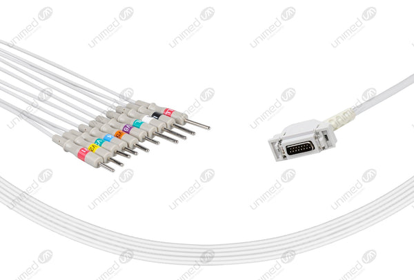 Hellige Compatible One Piece Reusable EKG Cable 3mm Needle 