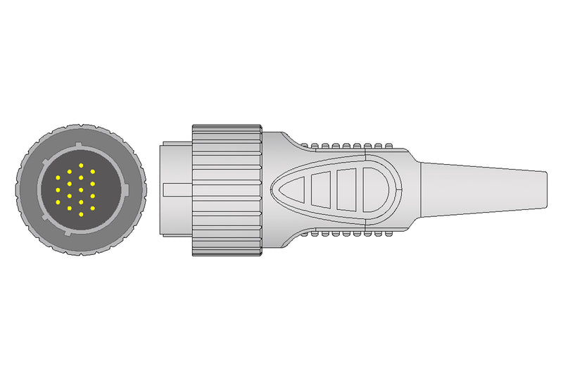 Kenz Compatible One Piece Reusable EKG Cable - AHA - Grabber