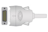 Mortara Compatible One Piece Reusable EKG Cable - AHA - Grabber