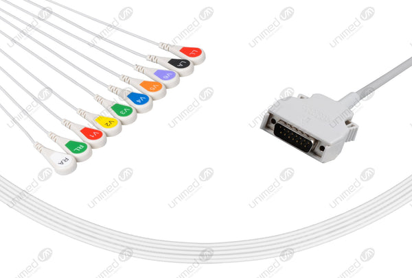Mortara Compatible One Piece Reusable EKG Cable Snap 