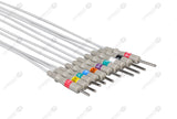 Nihon Kohden Compatible One Piece Reusable EKG Cable - AHA - 3mm Needle