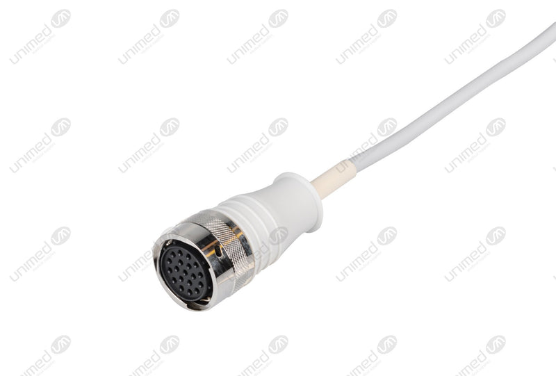 Quinton Compatible One Piece Reusable EKG Cable 19pin monitor end
