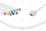 Burdick Compatible One Piece Reusable EKG Cable - AHA