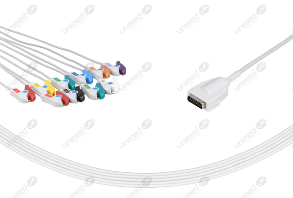 Burdick  compatbile EKG cable with grabber end