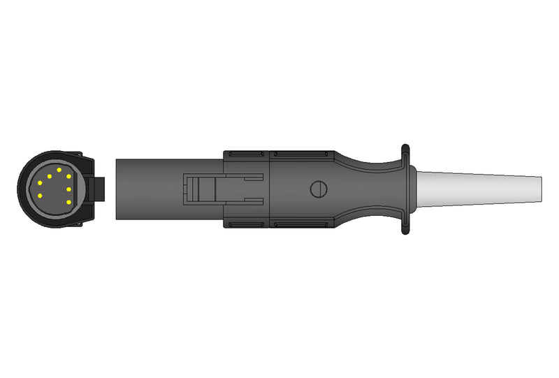 Quinton Compatible One Piece Reusable EKG Cable with Resistance - AHA - Grabber