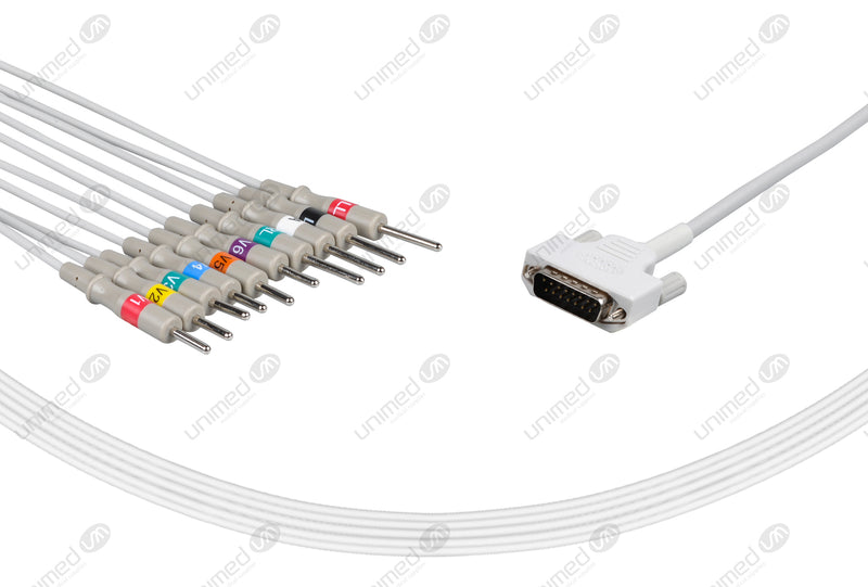 Edan Compatible One Piece Reusable EKG Cable - AHA