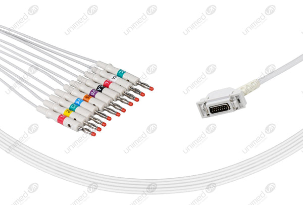 Hellige Compatible One Piece Reusable EKG Cable 4mm Banana 