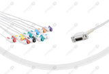 Hellige Compatible One Piece Reusable EKG Cable with Resistance - AHA - Grabber
