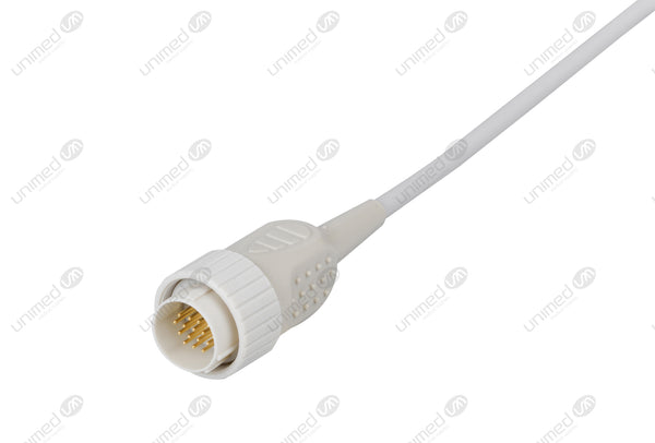 Kenz Compatible One Piece Reusable EKG Cable with Resistance - AHA - 4mm Banana