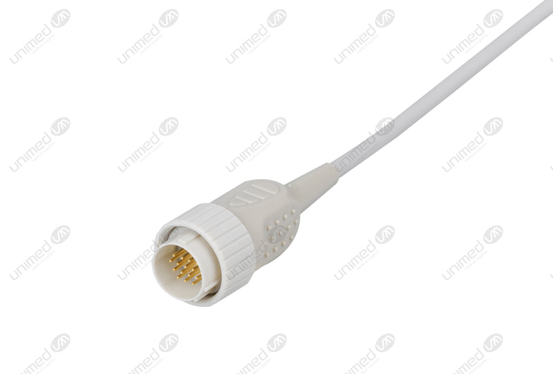 Kenz Compatible One Piece Reusable EKG Cable with Resistance - AHA - 3mm Needle