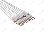 Marquette Compatible One Piece Reusable EKG Cable with 4mm Banana end
