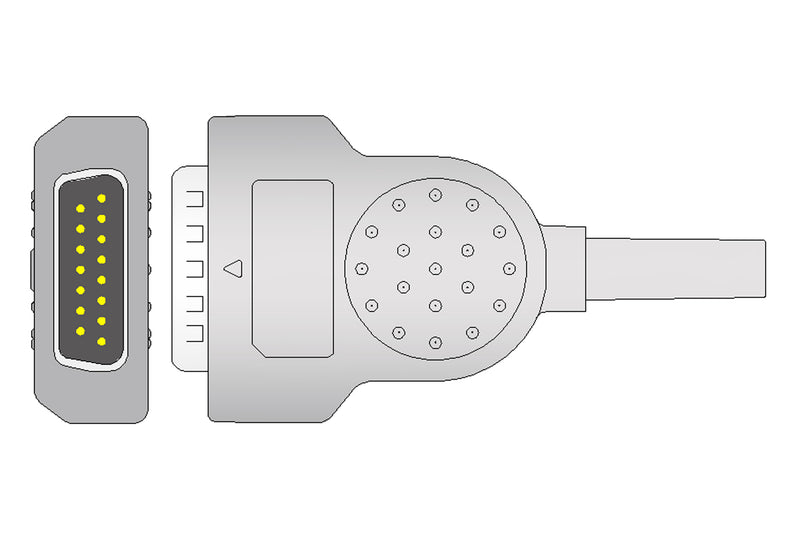 Marquette Compatible One Piece Reusable EKG Cable - AHA - Grabber