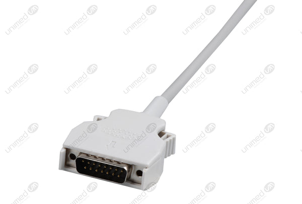 Mortara Compatible One Piece Reusable EKG Cable with Resistance - AHA - 4mm Banana