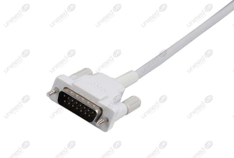 Schiller (Long Screw) Compatible One Piece Reusable EKG Cable - AHA - Grabber