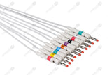 Schiller Compatible One Piece Reusable EKG Cable - AHA - 4mm Banana