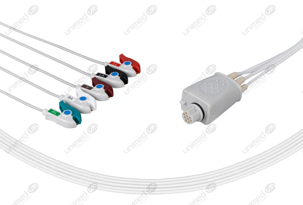 Fukuda Compatible Reusable ECG Lead Wires 5 Leads Grabber