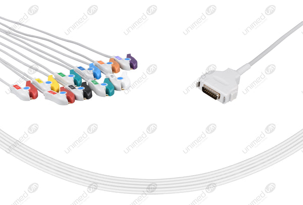 Fukuda Compatible One Piece Reusable EKG Cable - AHA