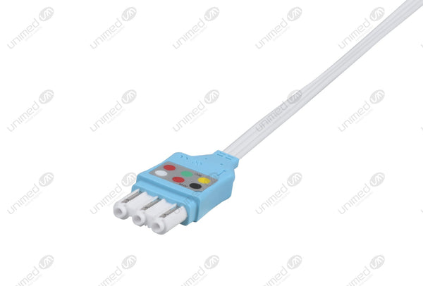 Philips Compatible Disposable ECG Lead Wire - AHA - 3 Leads Grabber Box of 10