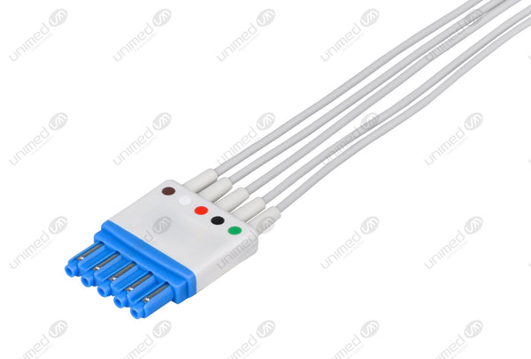 Philips Compatible Reusable ECG Lead Wire - AHA - 5 Leads Grabber