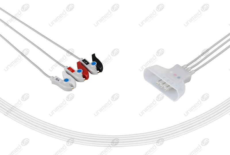 Philips Compatible ECG Telemetry cable - AHA - 3 Leads Grabber