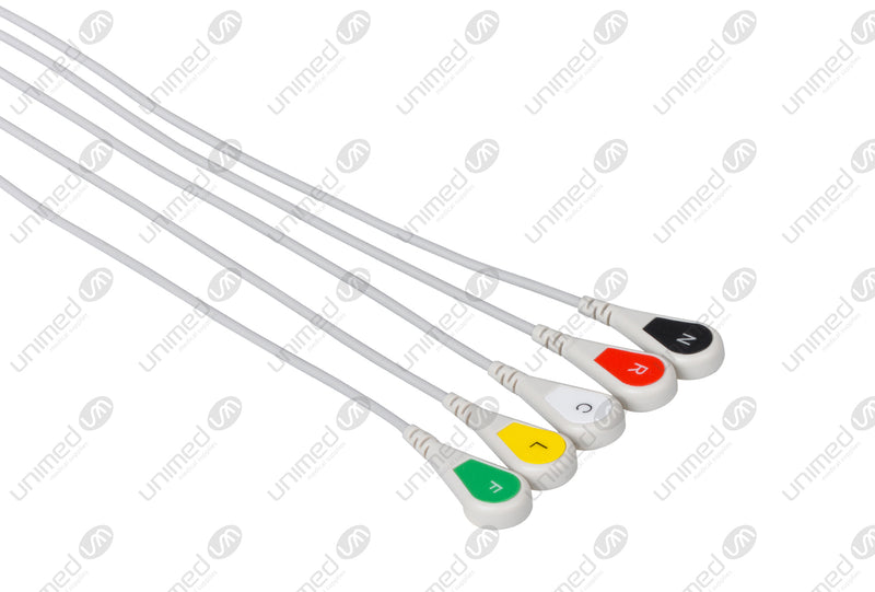 Philips Compatible ECG Telemetry cable 5 Leads and  Snap connector