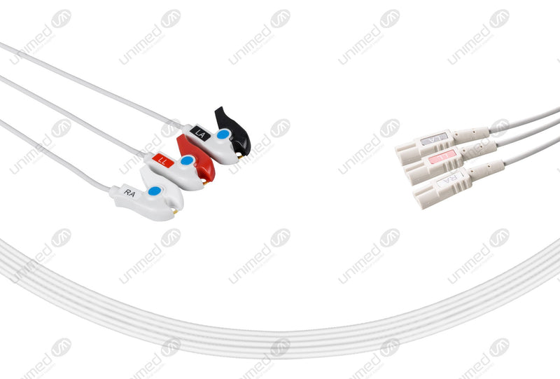 LL Compatible Reusable ECG Lead Wires 3 Leads Grabber