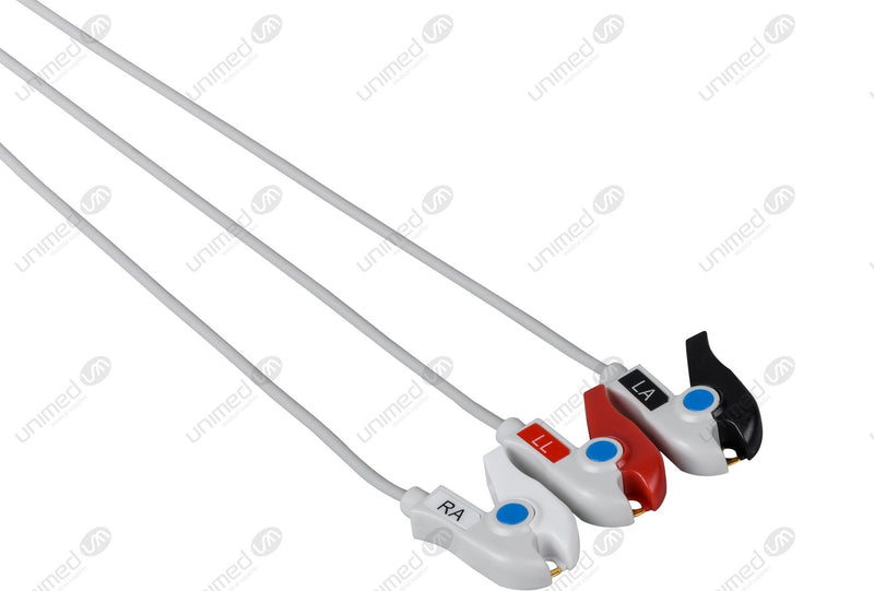 LL Compatible Reusable ECG Lead Wire - AHA - 3 Leads Grabber
