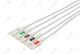 LL Compatible Reusable ECG Lead Wire - AHA - 5 Leads Snap