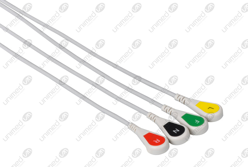 4 snap connector reusable ECG lead wire 