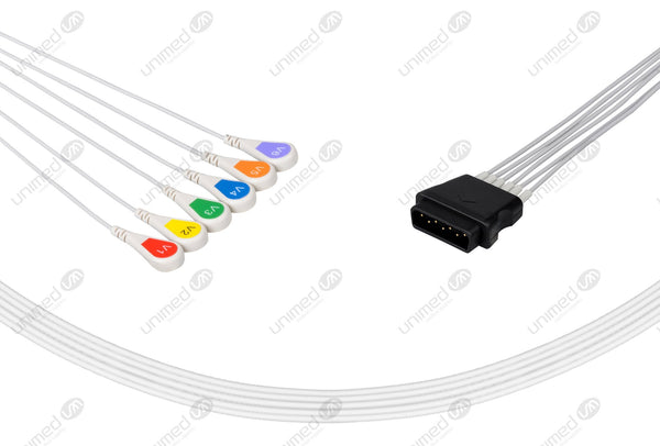Medtronic Compatible Reusable ECG Lead Wires 6 Leads Snap