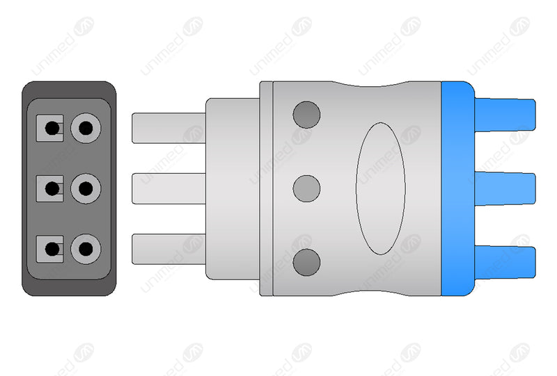 Mennen Compatible Reusable ECG Lead Wire - AHA - 3 Leads Snap