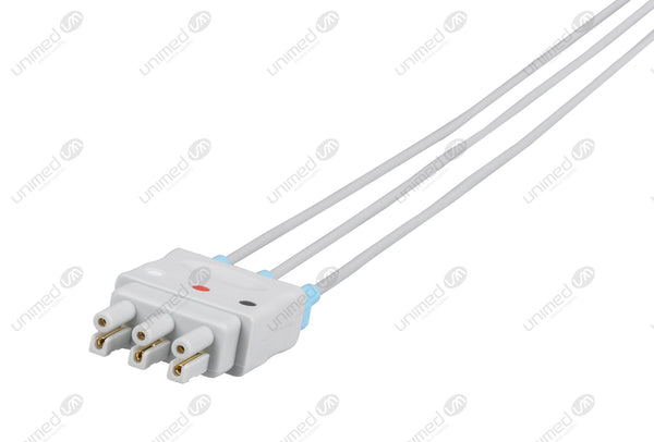 Mennen Compatible Reusable ECG Lead Wire - AHA - 3 Leads Snap