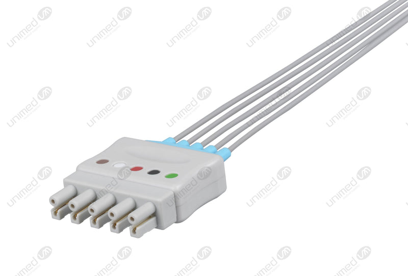 Mennen Compatible Reusable ECG Lead Wire - AHA - 5 Leads Grabber