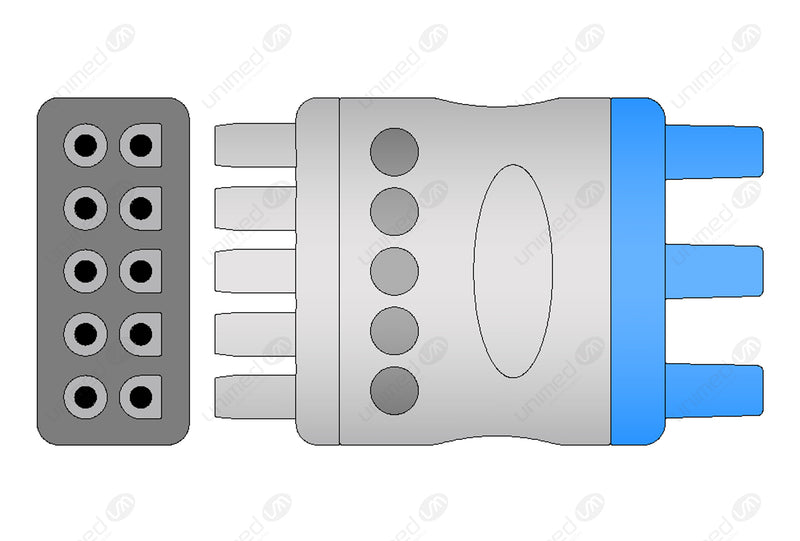GE/Marquette Compatible Reusable ECG Lead Wire - IEC - 3 Leads Grabber