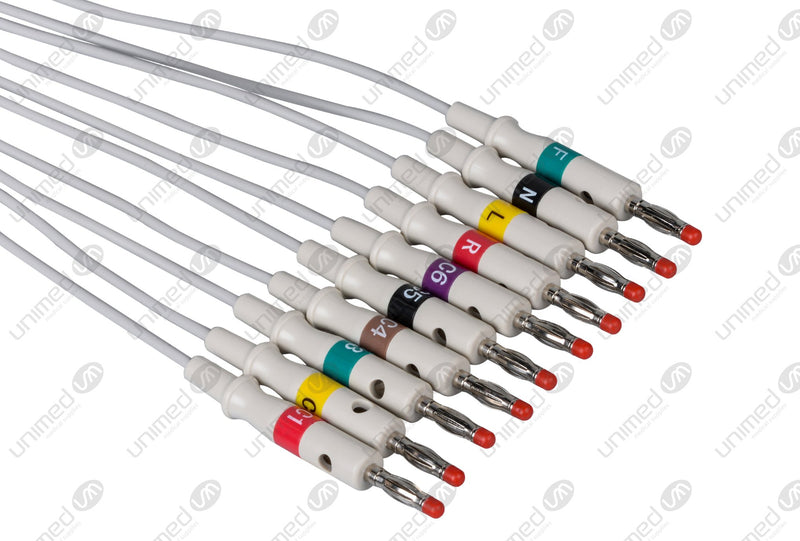 GE/Marquette Compatible EKG Lead Wire - IEC - 4mm Banana End