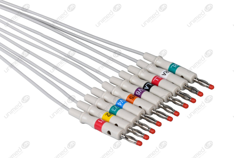 GE/Marquette Compatible EKG Lead Wire - AHA - 4mm Banana End