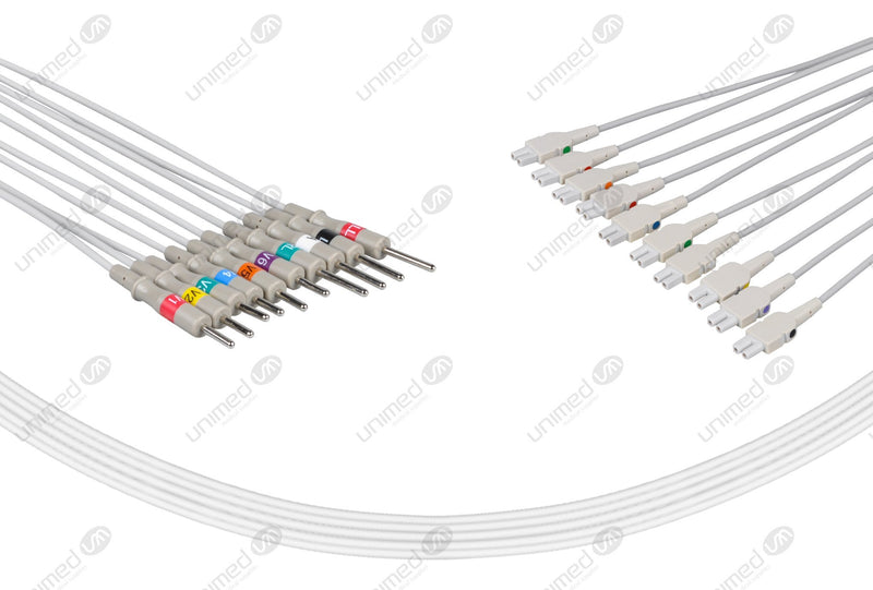 GE/Marquette Compatible EKG Lead Wire 3mm Needle End