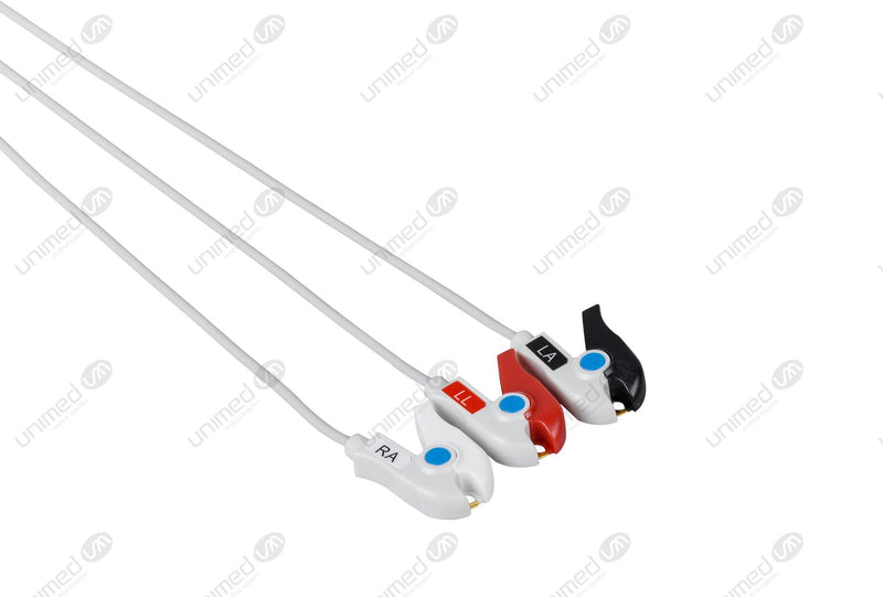 Mindray Compatible Reusable ECG Lead Wire - AHA - 3 Leads Grabber