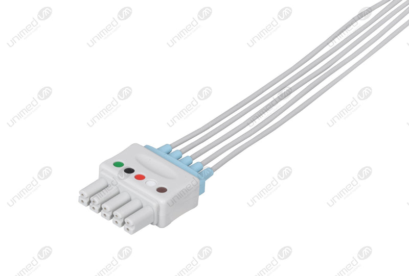 Mindray Compatible Reusable ECG Lead Wire - AHA - 5 Leads Snap