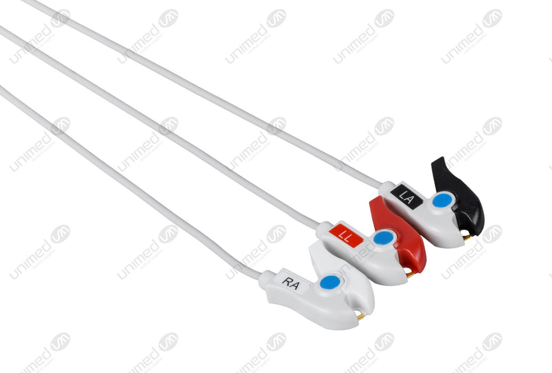 Mindray Compatible Reusable ECG Lead Wire - AHA - 3 Leads Grabber