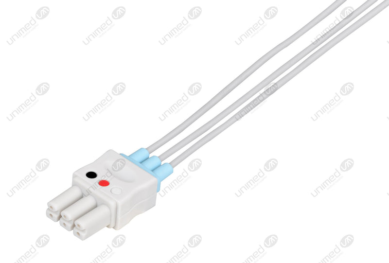 Mindray Compatible Reusable ECG Lead Wire - AHA - 3 Leads Snap