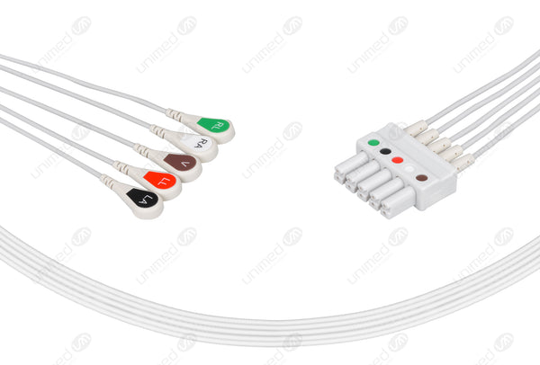 Mindray Compatible Individual Set Lead Wire - AHA - 5 Leads Snap