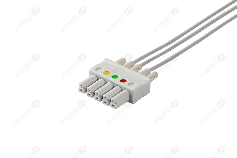Mindray Compatible Individual Set Lead Wire - IEC - 3 Leads Grabber with 5 Connectors