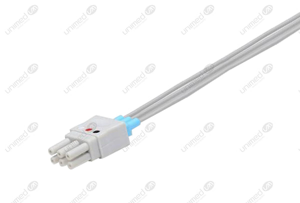 NEC YCE205 Compatible Reusable ECG Lead Wire - AHA - 3 Leads Grabber