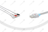 NEC YCE205 Compatible Reusable ECG Lead Wires 3 Leads Snap