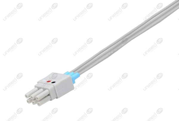 NEC YCE205 Compatible Reusable ECG Lead Wire - AHA - 3 Leads Snap